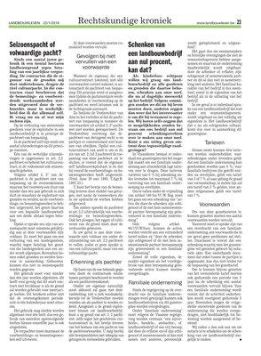 Seizoenspacht Of Volwaardige Pacht Landbouwleven